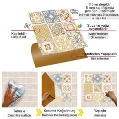 Tink Kendinden Yapışkanlı Karma Soft Çiçek Desenli 30x30 cm Zemin Duvar Kaplama