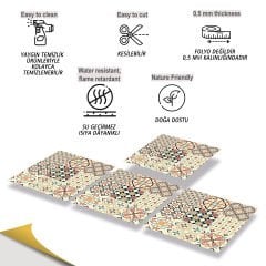 Tink Kendinden Yapışkanlı Japon Desenli 30x30 cm Pvc Zemin Duvar Kaplama 1 m2 (11 Adet)