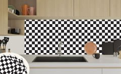 Tink Kendinden Yapışkanlı Dama Desenli 30x30 cm Pvc Seramik Fayans Kaplama