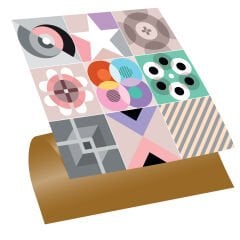 Tink Kendinden Yapışkanlı Naif Desenli 30x30 cm Pvc Seramik Fayans Kaplama