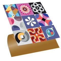 Tink Kendinden Yapışkanlı Şeker Desenli 30x30 cm Pvc Seramik Fayans Kaplama