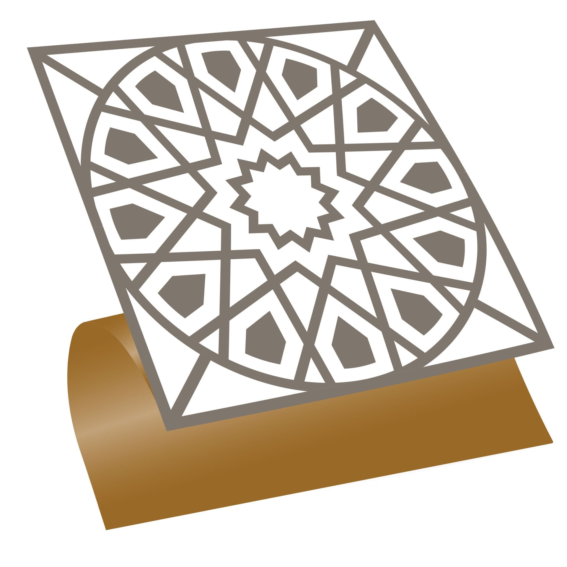 Tink Kendinden Yapışkanlı Selçuklu Geometrik Desenli 30x30 cm Pvc Seramik Fayans Kaplama 1 m2 (11 Adet)